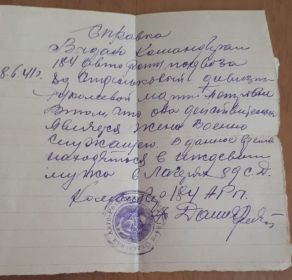 Справка 184-й АРП