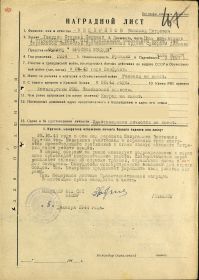 Наградной лист