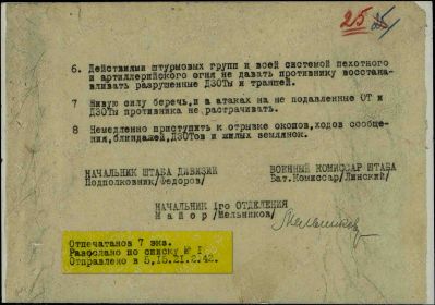 Боевое распоряжение 21.02.1942