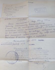 Справка из госпиталя № 2748