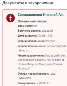 Информация с сайта Память народа