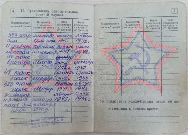Военный билет стр.4-5