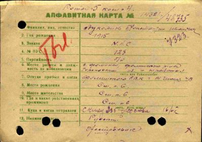 Алфавитная карта