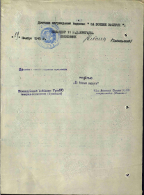Наградной лист (1 стр)
