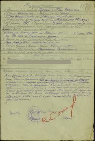 Наградной лист