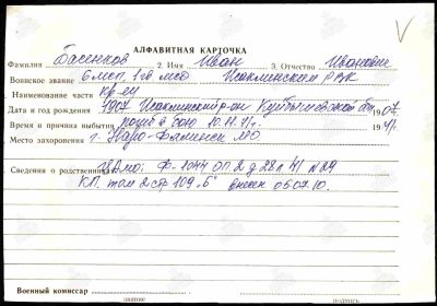 Алфавитная карточка