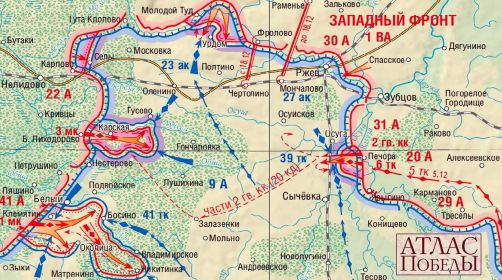 Операция "Марс" (2-я Ржевско-Сычевская наступательная операция). Схема