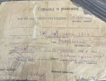 справка о ранении