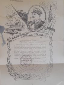 Благодарность (приказ № 340 от 23 апреля 1945 года)