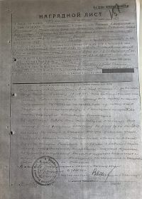 Наградной лист