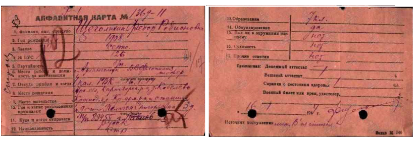 Сведения о личном составе