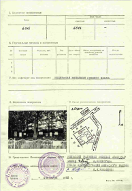 Оборотная сторона учетной карточки воинского захоронения