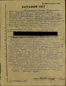 Наградной лист 41/н