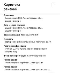 Картотека ранений