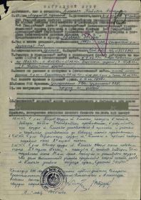 Наградной лист