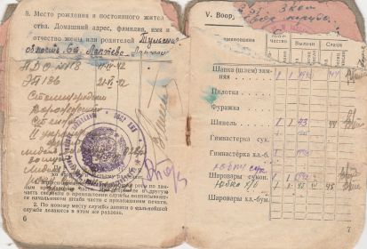 Красноармейская книжка разворот 4