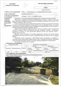 Паспорт воинского захоронения 1 лист