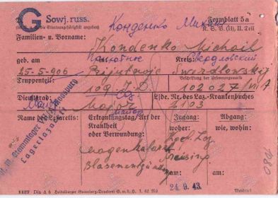 Документ о военнопленных.