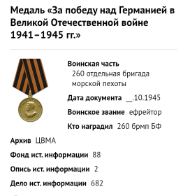 Медаль "За победу над Германией в Великой Отечественной войне 1941-1945гг."