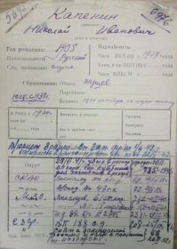 учетная карточка