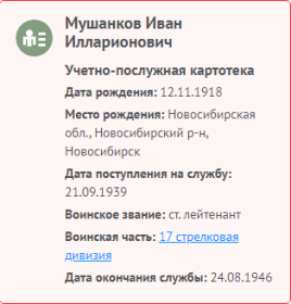 Информация с сайта Память народа
