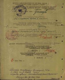 Награждение орденом Отечественной войны 1 степени