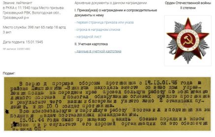 Описание подвига