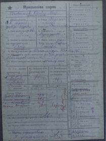 Призывная карта 1935 г.