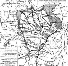 Тартусская наступательная операция 10.08 - 06.09.1944 г. Схема