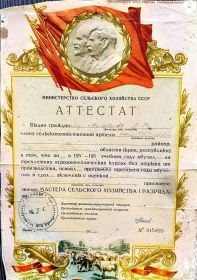 Аттестат о профессиональном обучении