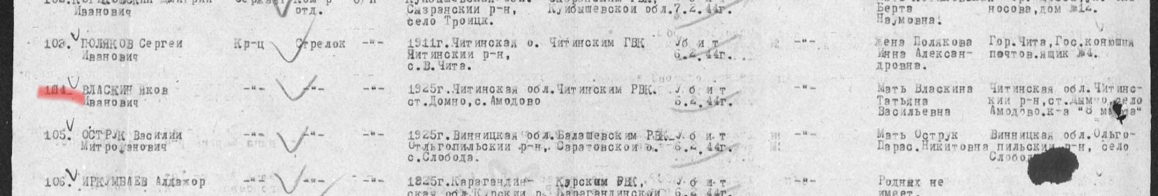 Донесение о безвозвратных потерях