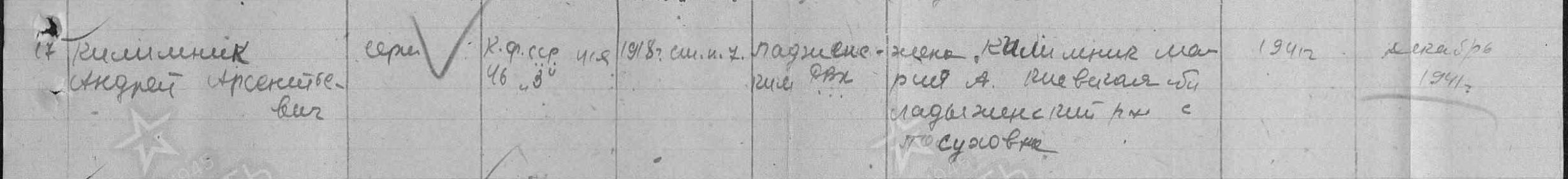 Строка Ладыженского РВК за 1944 год.