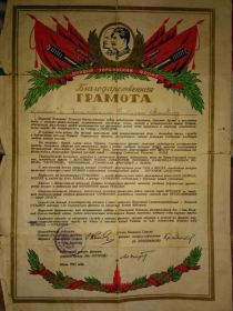 Благодарственная грамота