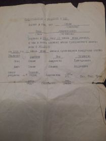 Свидетельство о рождении