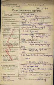 Регистрационная карточка