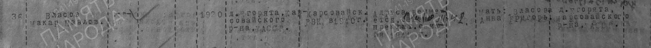 Строка ведомости Карсовайского РВК за 1947 год.