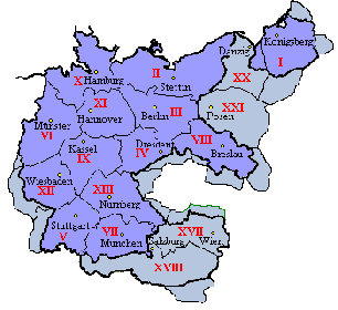 Лагеря в военных округах Германии