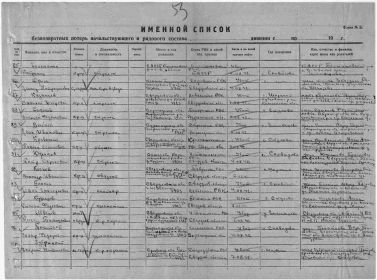 Именной список о безвозвратных потерях