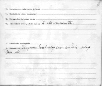 Учетная карточка военнопленного (Финляндия)