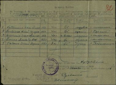 Информация из документов ВПП/ЗП.  26.04.1942г. 9 зсд