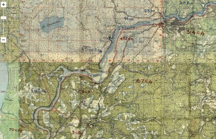 Линия фронта по реке Свирь летом 1942 г.