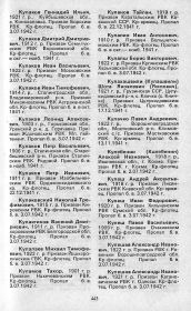 Кулаков Геннадий Ильич Печатная Книга Памяти Дата рождения: __.__.1921  Куйбышевская обл., Борский р-н, Коноваловка  Борский РВК Дата выбытия: 03.07.1942