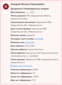 сведения с сайта "Память народа"