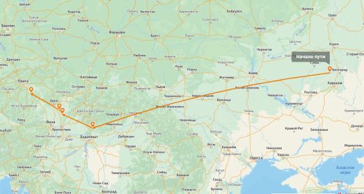 Карта боевого пути Иудея Петровича Журавлева (с сайта Память народа)