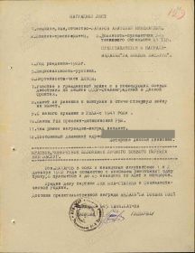 Наградной лист, представление к медали "За боевые заслуги", 20.12.1942 (ЦА МО РФ, ф. 33, оп. 682'526, д. 71, л. 129)