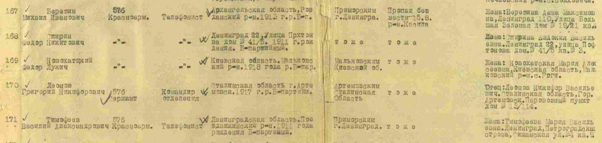 Страница ведомости безвозвратных потерь 115 стрелковой дивизии.