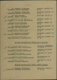 Орден Красного Знамени 21 июля1943 г. Строка в наградном списке. Спицын Ф.В.