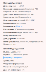 сведения с сайта" Память народа"