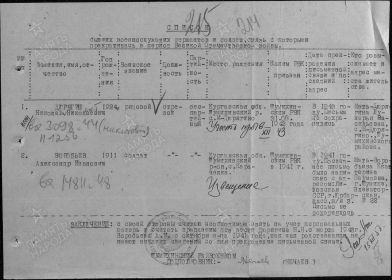 Источник информации: ЦАМО Документ, уточняющий потери Фонд 58 Опись 977529 Дело 107