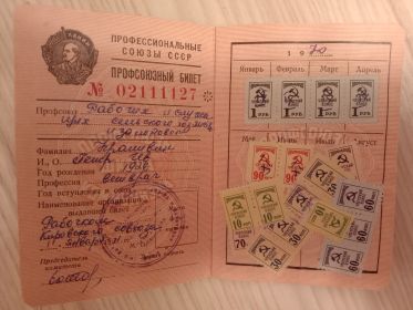Профсоюзный билет